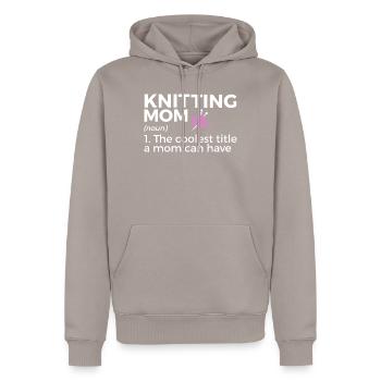Tricoter - Sweat à capuche Premium bio Homme - taupe - Devant - Nico (187cm)