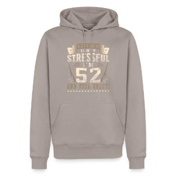 Präparatoren 52. Geburtstag Präparatoren - Männer Premium Bio Hoodie - Taupe - Vorne - Nico (187cm)