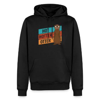 Lustiges Hot Hotter Otter Otterliebe - Männer Premium Bio Hoodie - Schwarz - Vorne - Nico (187cm)
