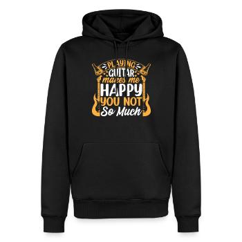 Playing Guitar Makes Me Happy You Not So Much - Gu - Men’s Premium Organic Hoodie - black - Front - Nico (187cm)