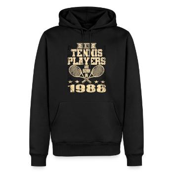 Les meilleurs joueurs de tennis sont nés en 1988 - Sweat à capuche Premium bio Homme - noir - Devant - Nico (187cm)