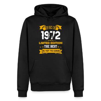 Dezember 1972 Geburtstagsgeschenk - Männer Premium Bio Hoodie - Schwarz - Vorne - Nico (187cm)