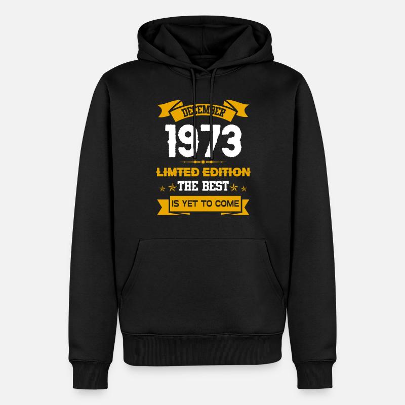 Décembre 1973 Cadeau d’anniversaire - Sweat à capuche Premium bio Homme - noir