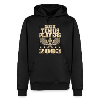 Les meilleurs joueurs de tennis sont nés en 2003 - Sweat à capuche Premium bio Homme - noir - Devant - Nico (187cm)