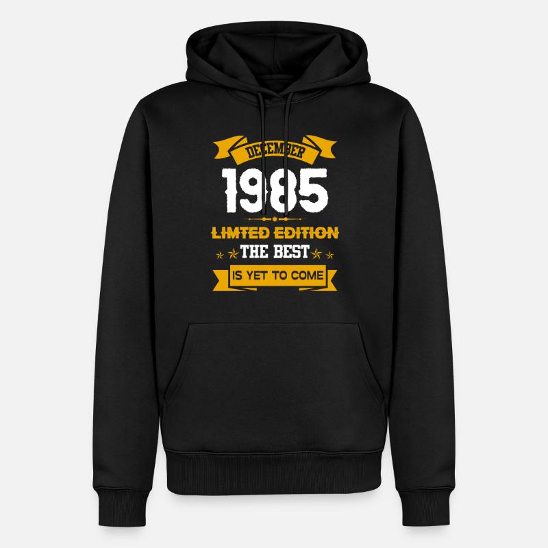 Décembre 1985 Cadeau d’anniversaire - Sweat à capuche Premium bio Homme - noir