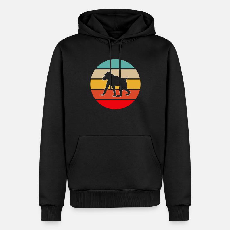 Affe Retro - Männer Premium Bio Hoodie - Schwarz