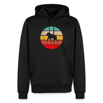 Singe Rétro - Sweat à capuche Premium bio Homme - noir - Devant - Nico (187cm)