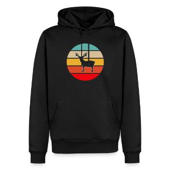 Moose Retro - Sweat à capuche Premium bio Homme - noir - Devant - Nico (187cm)