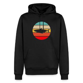 Hai Retro - Männer Premium Bio Hoodie - Schwarz - Vorne - Nico (187cm)