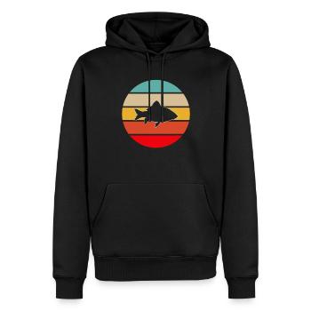 Fisch Retro - Männer Premium Bio Hoodie - Schwarz - Vorne - Nico (187cm)
