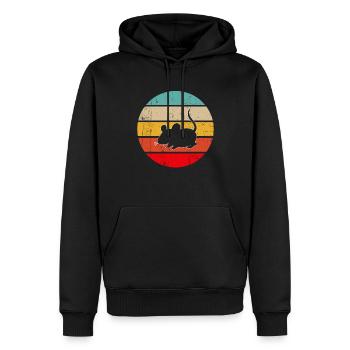 Maus Retro - Männer Premium Bio Hoodie - Schwarz - Vorne - Nico (187cm)