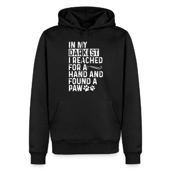 Dans mes heures les plus sombres, j’ai trouvé un chiot patte mignon - Sweat à capuche Premium bio Homme - noir - Devant - Nico (187cm)