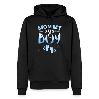 Mama sagt, Mädchen Geschlecht enthüllt neugeborenes Mädchen Baby - Männer Premium Bio Hoodie - Schwarz - Vorne - Nico (187cm)