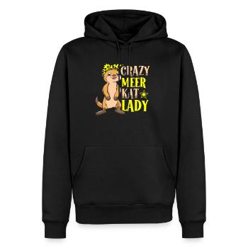 Suricate fou Dame animal sauvage - Sweat à capuche Premium bio Homme - noir - Devant - Nico (187cm)