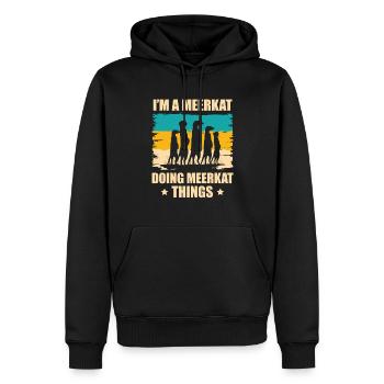 Je suis un suricate qui - Sweat à capuche Premium bio Homme - noir - Devant - Nico (187cm)