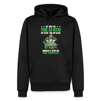 Théorie du complot de la Terre plate Terre plate - Sweat à capuche Premium bio Homme - noir - Devant - Nico (187cm)