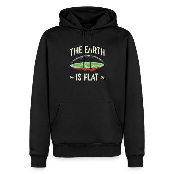La Terre est Flat Earther Flat Earth Society - Sweat à capuche Premium bio Homme - noir - Devant - Nico (187cm)
