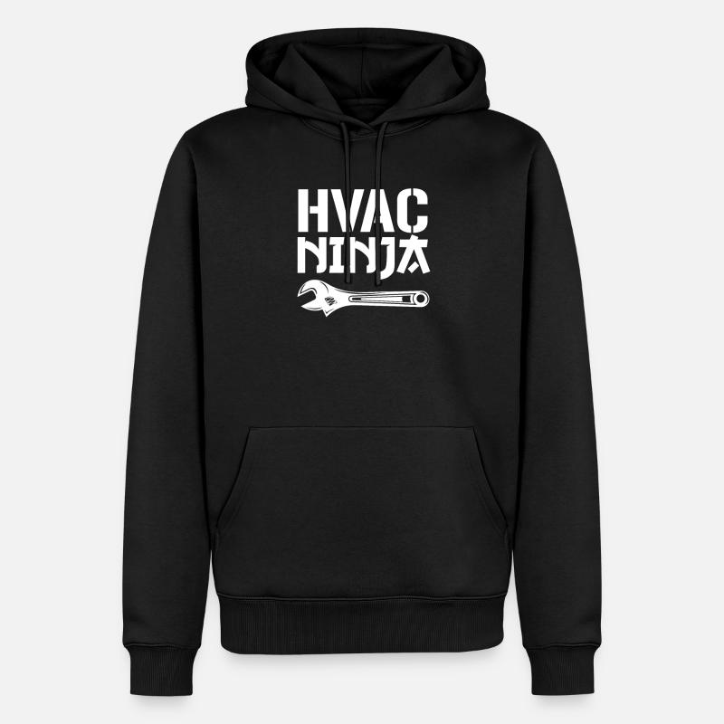 HVAC Ninja, Technician - Männer Premium Bio Hoodie - Schwarz