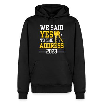We Said Yes To The Address 2023 - Männer Premium Bio Hoodie - Schwarz - Vorne - Nico (187cm)