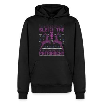 Traîneau Le Patriarcat - Sweat à capuche Premium bio Homme - noir - Devant - Nico (187cm)