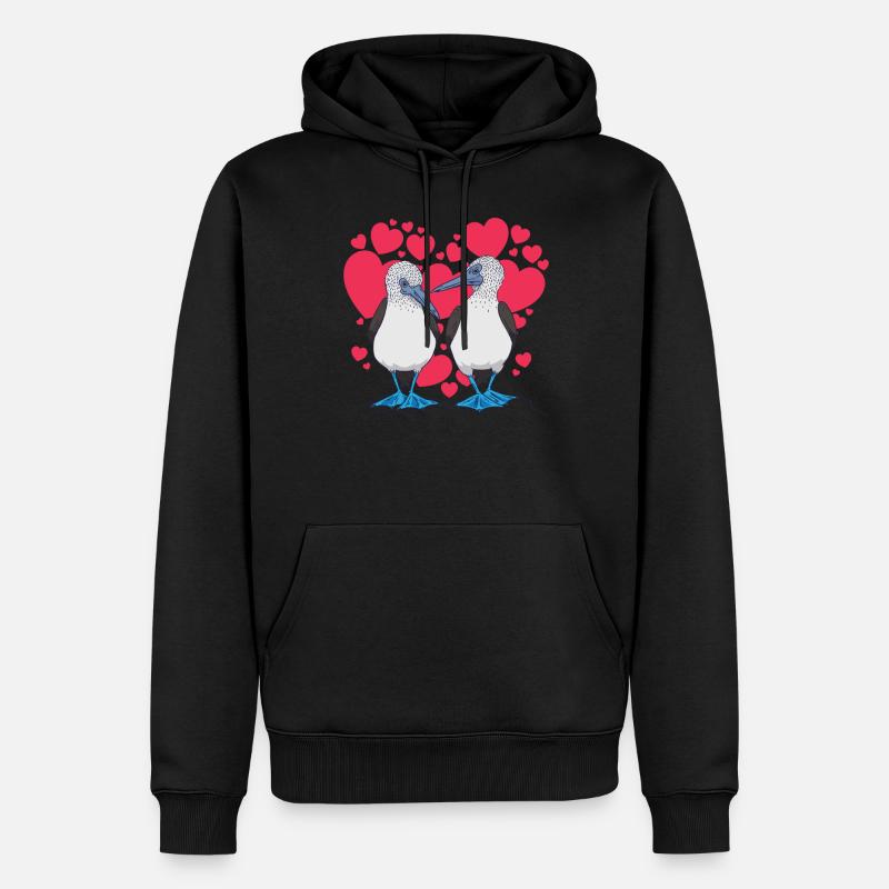 Saint-Valentin Coeur à pieds bleus - Sweat à capuche Premium bio Homme - noir