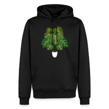 Monstera Deliciosa - Sweat à capuche Premium bio Homme - noir - Devant - Nico (187cm)