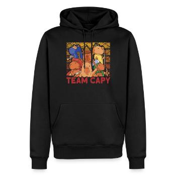 eam Capy - Men’s Premium Organic Hoodie - black - Front - Nico (187cm)