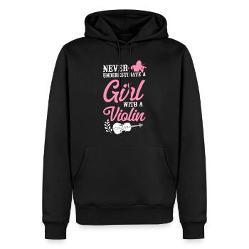 Violoniste Violoniste Fille Jamais - Sweat à capuche Premium bio Homme - noir - Devant - Nico (187cm)