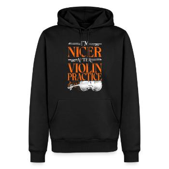 Violon Violoniste Vintage I’m Nicer - Sweat à capuche Premium bio Homme - noir - Devant - Nico (187cm)