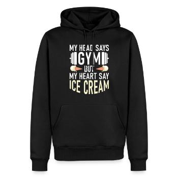 Cadeaux pour amateurs de crème glacée - Sweat à capuche Premium bio Homme - noir - Devant - Nico (187cm)