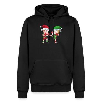Lustiges Kickboxer Elf Weihnachten Boxen - Männer Premium Bio Hoodie - Schwarz - Vorne - Nico (187cm)