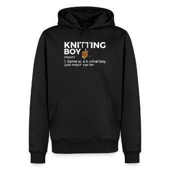 Tricoter - Sweat à capuche Premium bio Homme - noir - Devant - Nico (187cm)