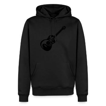 Basse Coeur Basse Guitariste Basse Guita - Sweat à capuche Premium bio Homme - noir - Devant - Nico (187cm)