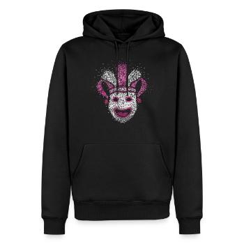 Masque de fou Casquette de fou Carnaval Carnaval Confettis - Sweat à capuche Premium bio Homme - noir - Devant - Nico (187cm)