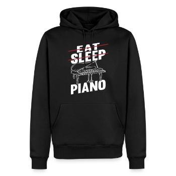 Funny Piano Player Pianist Musician - Eat Sleep Pi - Männer Premium Bio Hoodie - Schwarz - Vorne - Nico (187cm)