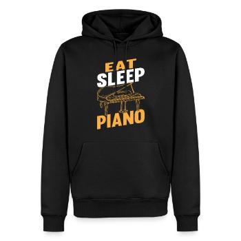Eat Sleep Piano - Funny Piano Player Pianist - Men’s Premium Organic Hoodie - black - Front - Nico (187cm)