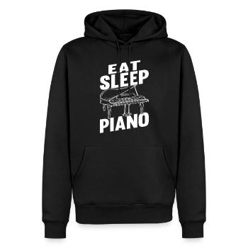 Eat Sleep Piano - Pianist Musician Funny Piano Pla - Männer Premium Bio Hoodie - Schwarz - Vorne - Nico (187cm)