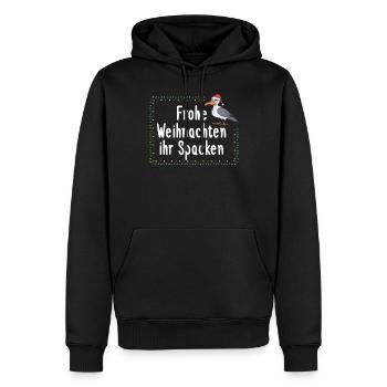 Frohe Weihnachten Ihr Spacken Möwe Norden See - Männer Premium Bio Hoodie - Schwarz - Vorne - Nico (187cm)