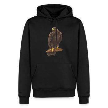 Adler Greifvogel Steinadler - Männer Premium Bio Hoodie - Schwarz - Vorne - Nico (187cm)