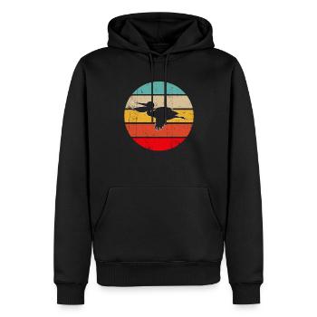 Pelikan Rétro - Sweat à capuche Premium bio Homme - noir - Devant - Nico (187cm)