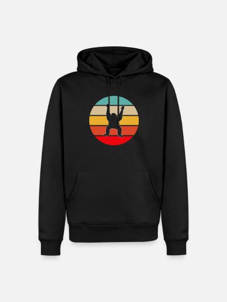 Orang-outan Rétro - Sweat à capuche Premium bio Homme - noir