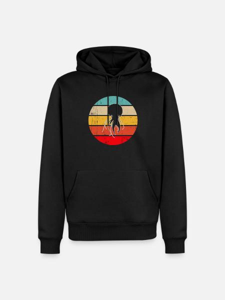 Jellyfish Retro - Men’s Premium Organic Hoodie - black