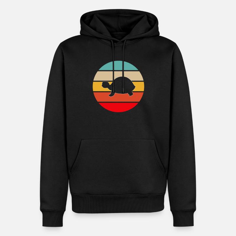 Tortue Rétro - Sweat à capuche Premium bio Homme - noir