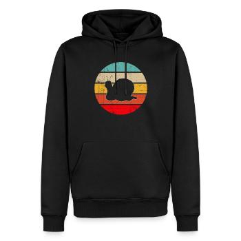 Snail Retro - Men’s Premium Organic Hoodie - black - Front - Nico (187cm)
