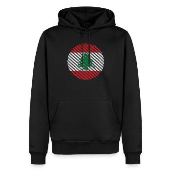 Drapeau du Liban - Sweat à capuche Premium bio Homme - noir - Devant - Nico (187cm)