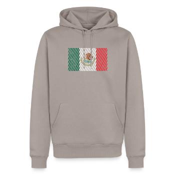 Drapeau du Mexique - Sweat à capuche Premium bio Homme - taupe - Devant - Nico (187cm)