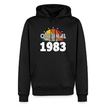 40th birthday born 1983 Original Since 1983 - Men’s Premium Organic Hoodie - black - Front - Nico (187cm)