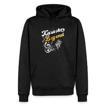 Karaoké Légende Chanteur Coach vocal Chant - Sweat à capuche Premium bio Homme - noir - Devant - Nico (187cm)