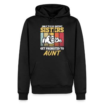 Les meilleures sœurs sont promues tante vintage - Sweat à capuche Premium bio Homme - noir - Devant - Nico (187cm)