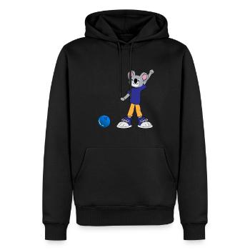 Koala spielt Bowling - Männer Premium Bio Hoodie - Schwarz - Vorne - Nico (187cm)